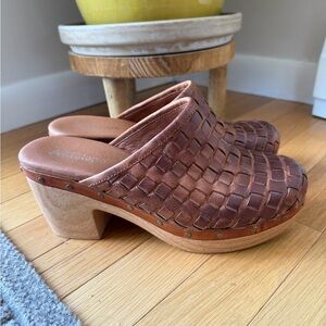 Antelope Chestnut Woven Leather Mules